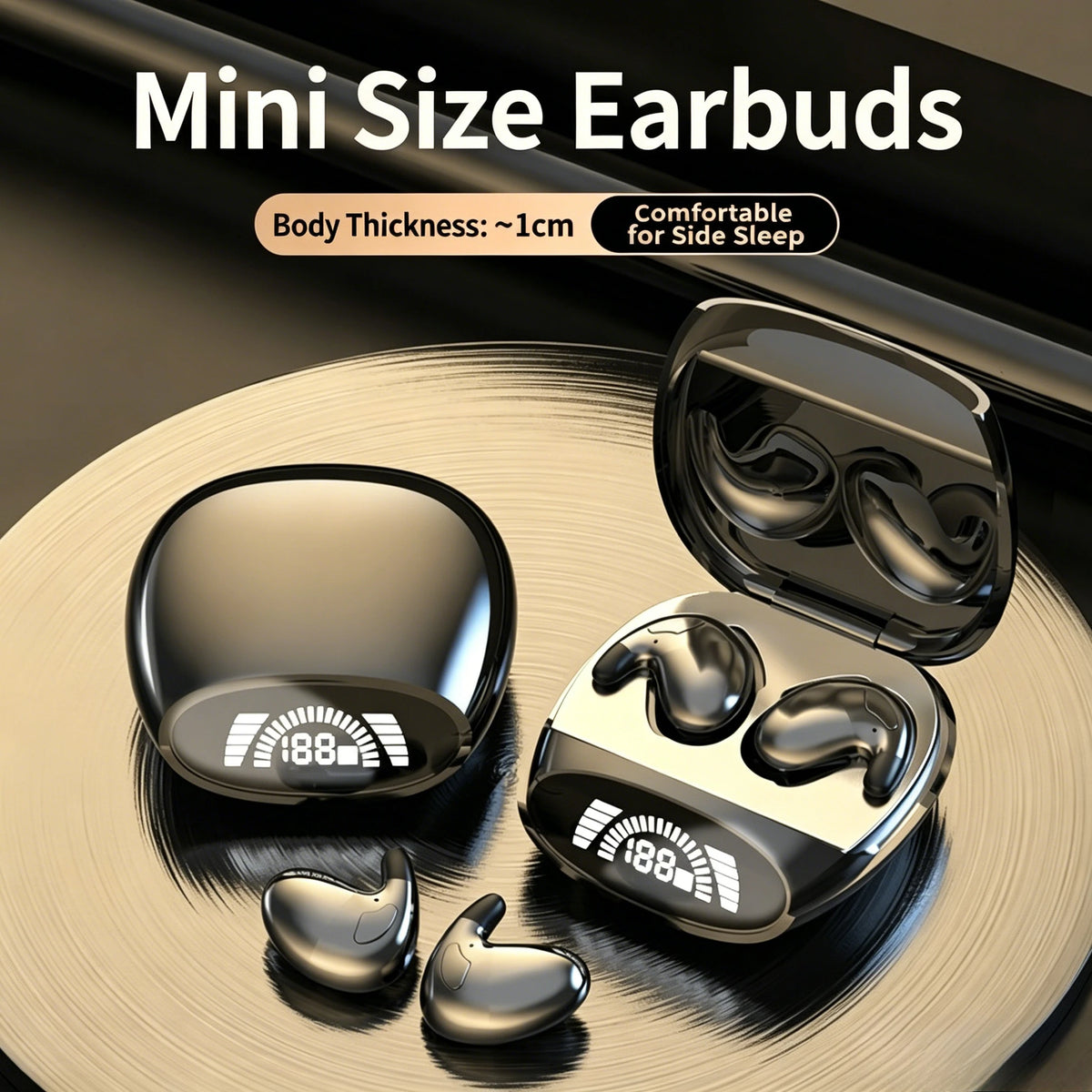 Fit Invisible Mini Earphones Ultra Light Ergonomic Design Comfortable for Side Sleeping HD Mic for Clear Calls Lightweight