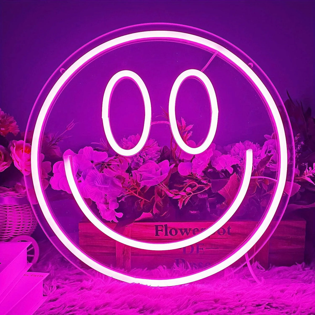 Smiling neon lights, USB powered LED lights, bright night lights, wall mounted decorations, used for home decoration, bachelor