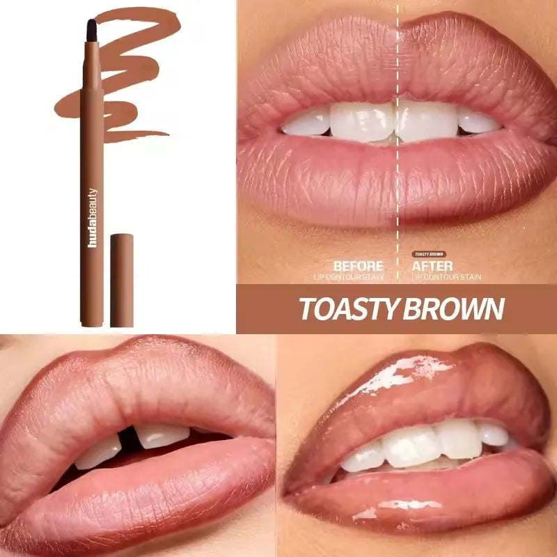 Velvet Brown Lip Liner Pencil Nude Matte Waterproof Non-stick Cup Cherry Red Lip Liner Lip Contour Pen Lipstick Makeup For Woman
