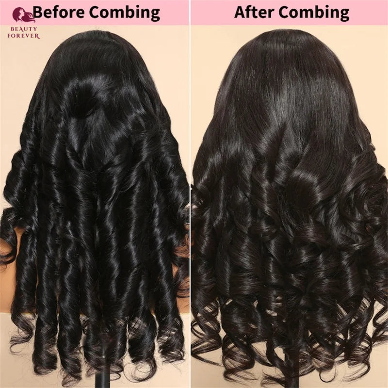 Beautyforever 3D Body Wave 13x4 7x5 Bye KNOTS Glueless Wig Human Hair Ready to Wear Drawstring Human Hair Wig Fits All Size Head